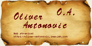Oliver Antonović vizit kartica